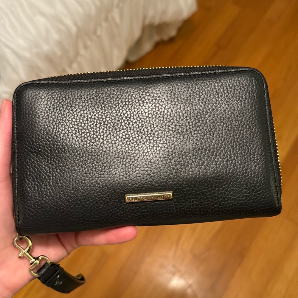 Used Rebecca minkoff black wallet with a wristlet strap